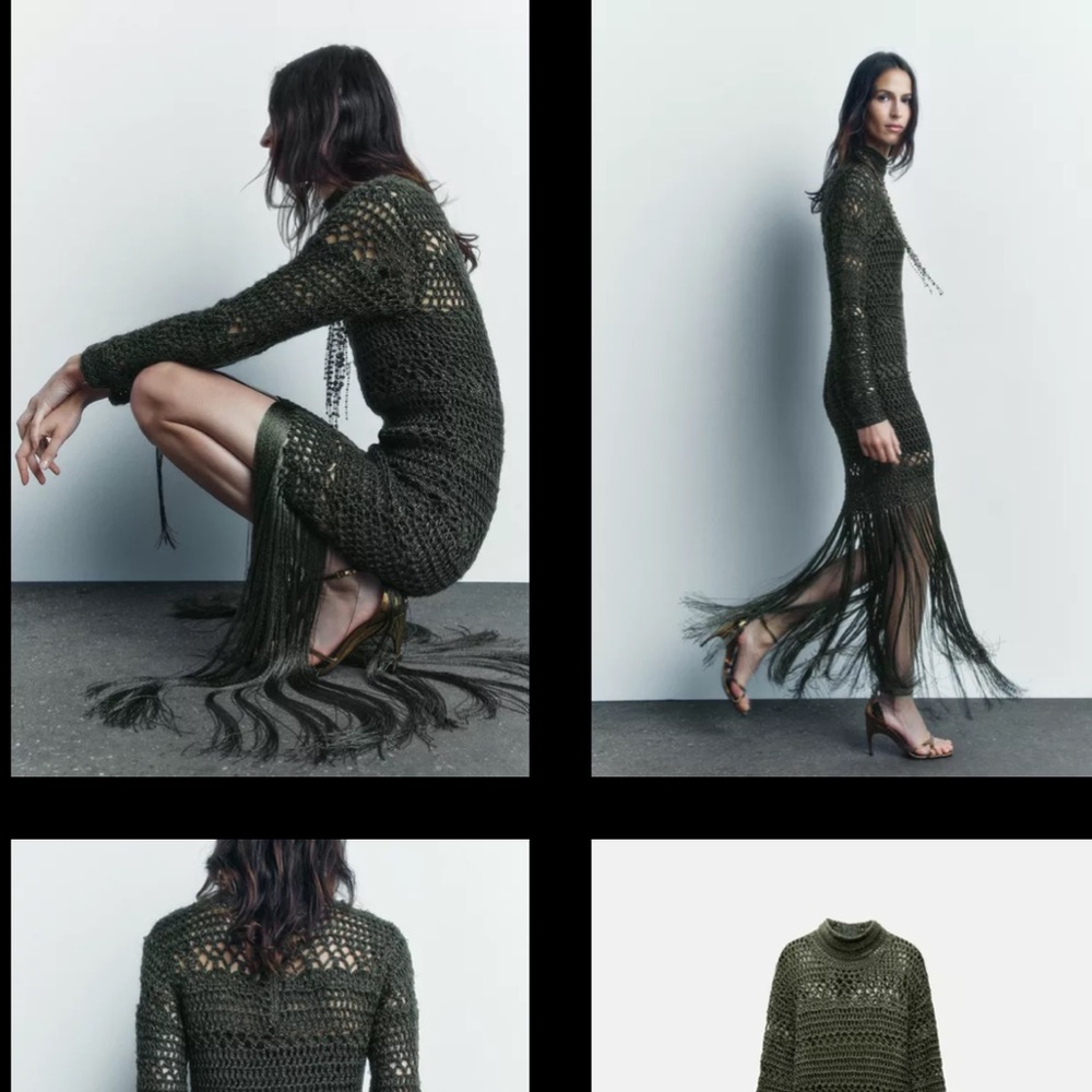 🆕 2025 ZARA FRINGED CROCHET DRESS - Picture 5 of 11